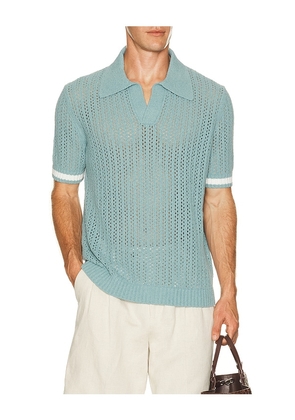 CHE Asta Knitted Shirt in Blue. Size S. Also in M, L, XL/1X.