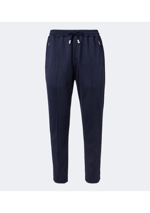 Eleventy Silk and cotton-blend sweatpants