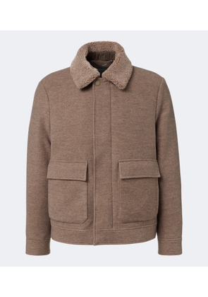 Canali Shearling-trimmed wool and cashmere jacket