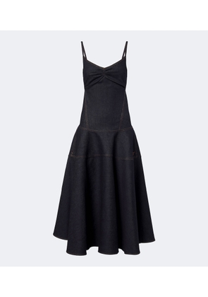 Jacquemus Pina de-Nimes gathered denim midi dress
