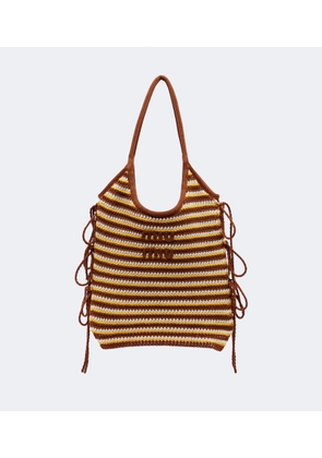 Miu Miu Ivy crochet striped tote bag