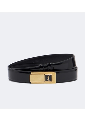 Saint Laurent Cassandre patent leather belt