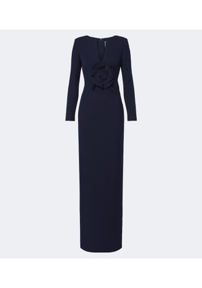 Roland Mouret Floral-applique crepe gown