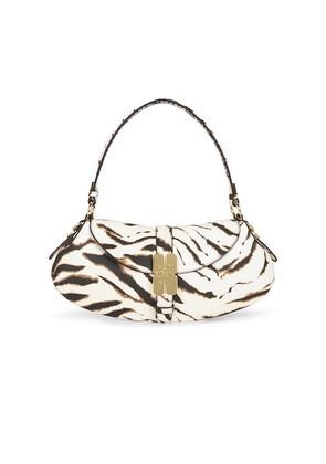 Ganni B-kat Zebra Bag in Ivory.