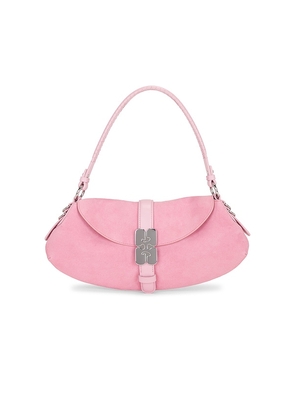 Ganni B-kat Suede Bag in Pink.