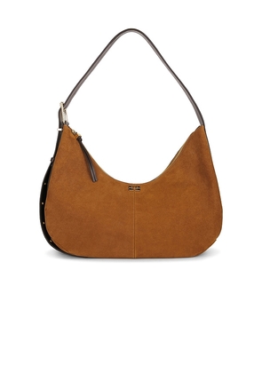 Ganni Hobo Belt Medium Suede Bag in Brown.