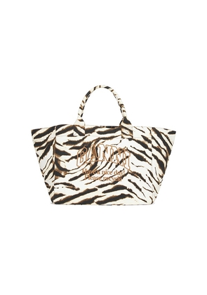 Ganni Xxl Shopper Zebra Bag in Multi.