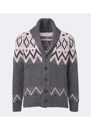 Eleventy Cashmere and silk jacquard cardigan