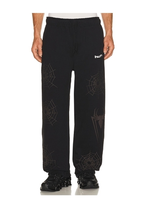 HUF x Spider-Man Fleece Pant in Black. Size S. Also in M, L, XL/1X.
