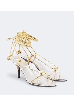 Jacquemus Tourni metallic leather sandals