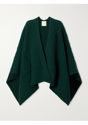 Purdey - Lammer Muir Wool And Cashmere-blend Cape - Green - One size
