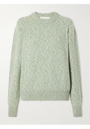 Purdey - Mélange Wool And Cotton-blend Sweater - Green - xx small,x small,small,medium,large