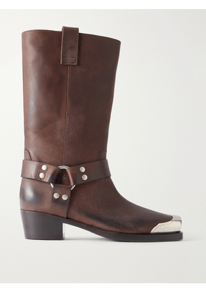 Paris Texas - Roxy Embellished Leather Ankle Boots - Brown - IT36,IT36.5,IT37,IT37.5,IT38,IT38.5,IT39,IT39.5,IT40,IT40.5,IT41,IT41.5,IT42
