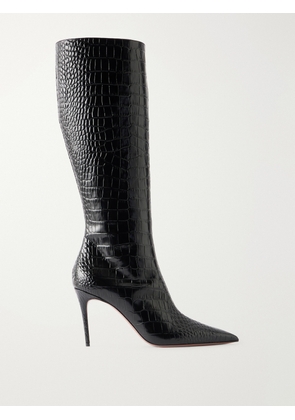 Paris Texas - Vera 85 Croc-effect Leather Knee Boots - Black - IT36,IT36.5,IT37,IT37.5,IT38,IT38.5,IT39,IT39.5,IT40,IT40.5,IT41,IT41.5,IT42