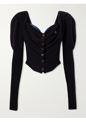 Vivienne Westwood - Bea Cotton And Cashmere-blend Corset Cardigan - Black - IT38,IT40,IT42,IT44,IT46