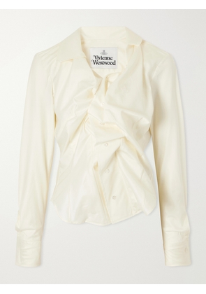 Vivienne Westwood - Drunken Draped Cotton-twill Shirt - Neutrals - IT38,IT40,IT42,IT44,IT46