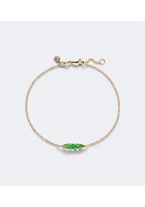 Sydney Evan Pea Pod 14kt gold bracelet with jades