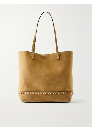 Valentino Garavani - Rockstud Medium Suede Tote - Brown - One size