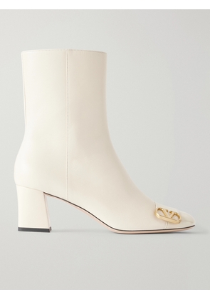 Valentino Garavani - Veeside 60 Vlogo-embellished Leather Ankle Boots - Neutrals - IT37,IT37.5,IT38,IT38.5,IT39,IT40,IT40.5,IT41