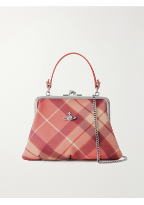 Vivienne Westwood - Granny Frame Mini Orb-detailed Checked Vegan Material Tote - Pink - One size