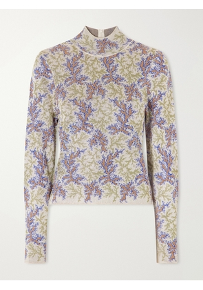 RABANNE - Intarsia-knit Turtleneck Sweater - Multi - x small,small,medium,large