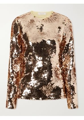 RABANNE - Haut Sequined Tulle Blouse - Rose gold - FR 36,FR 38,FR 40