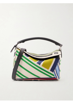 LOEWE - Puzzle Striped Leather-trimmed Canvas Mini Bag - Multi - One size