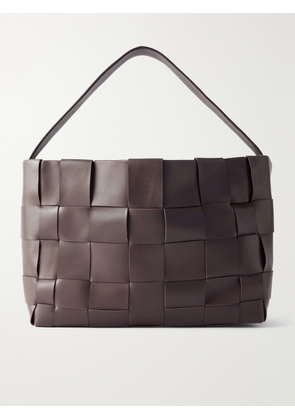 ST. AGNI - Woven Large Leather Tote - Brown - One size