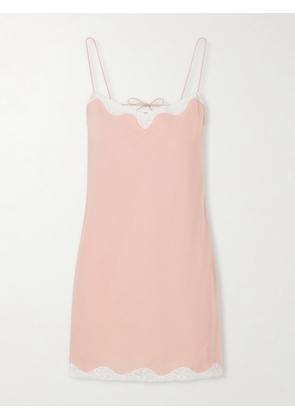 Posse - Tabitha Lace-trimmed Lyocell Mini Dress - Pink - xx small,x small,small,medium,large,x large
