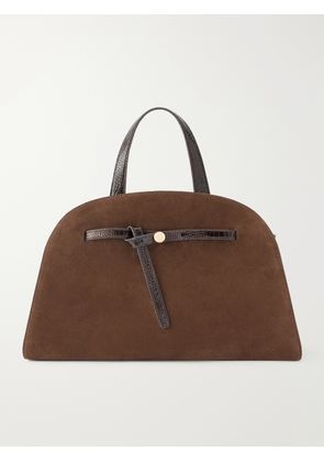 Tory Burch - Romy Bauletto Leather-trimmed Suede Leather Tote - Brown - One size