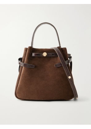 Tory Burch - Romy Leather-trimmed Suede Bucket Bag - Brown - One size
