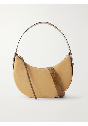Tory Burch - Romy Leather-trimmed Suede Shoulder Bag - Brown - One size