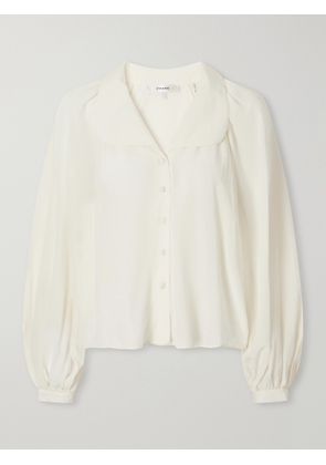 FRAME - The Gala Silk-crepe De Chine Blouse - Neutrals - x small,small,medium,large,x large