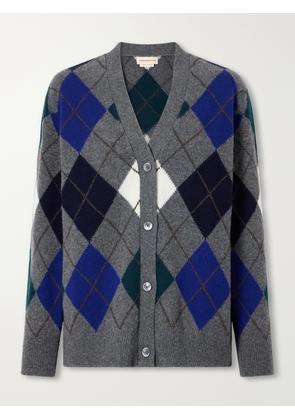 &Daughter - Ava Argyle Checked Wool-knitted Cardigan - Multi - x small,small,medium,large,x large
