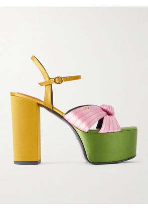 Valentino Garavani - Crasher 125 Vlogo-embellished Knotted Satin Sandals - Multi - IT35,IT36,IT37,IT38,IT39,IT40,IT41,IT42