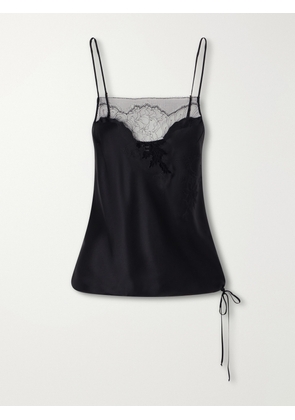 Carine Gilson - Lace-trimmed Silk-satin Cami - Black - x small,small,medium,large