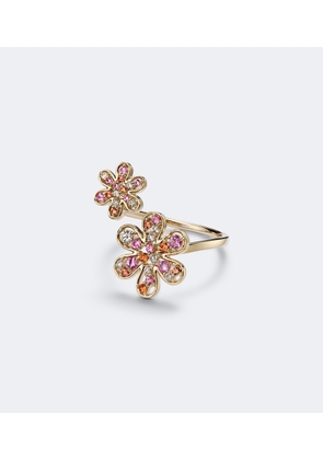 Sydney Evan 14kt gold ring with sapphires and diamonds