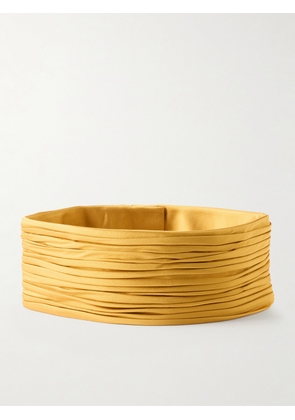 Valentino Garavani - Plissé Satin Belt - Yellow - small,medium,large