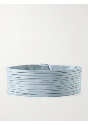 Valentino Garavani - Plissé Satin Belt - Blue - small,medium,large
