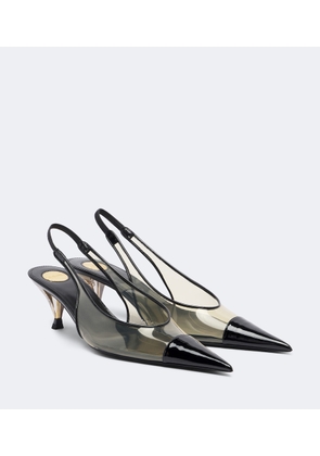 Saint Laurent Fanny leather-trimmed slingback pumps