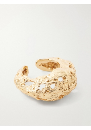 Paola Sighinolfi - Galia Textured 18-karat Gold-plated Pewter Ring - 5,6,7,8