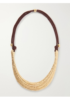 Paola Sighinolfi - Delphine 18-karat Gold-plated Pewter And Cord Necklace - One size