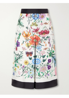 Gucci - Flora Place Printed Silk-twill Wide-leg Shorts - Multi - IT36,IT38,IT40,IT42,IT44,IT46