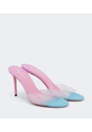 Mach & Mach Crystal Flame embellished PVC mules