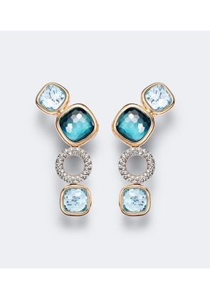 Pomellato Nudo 18kt white and rose gold drop earrings with topaz and diamonds