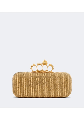 McQueen Knuckle embellished leather clutch
