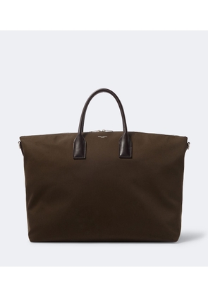 Saint Laurent Leather-trimmed canvas tote bag