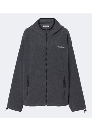 Miu Miu Hooded oversized fleece jacket
