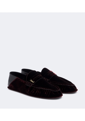 Saint Laurent Le Loafer velvet penny loafers