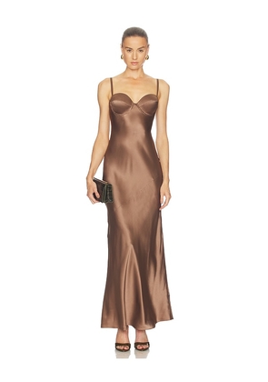 L'AGENCE Sayla Bias Cut Maxi Dress in Taupe. Size 2. Also in 00, 0, 4, 6.